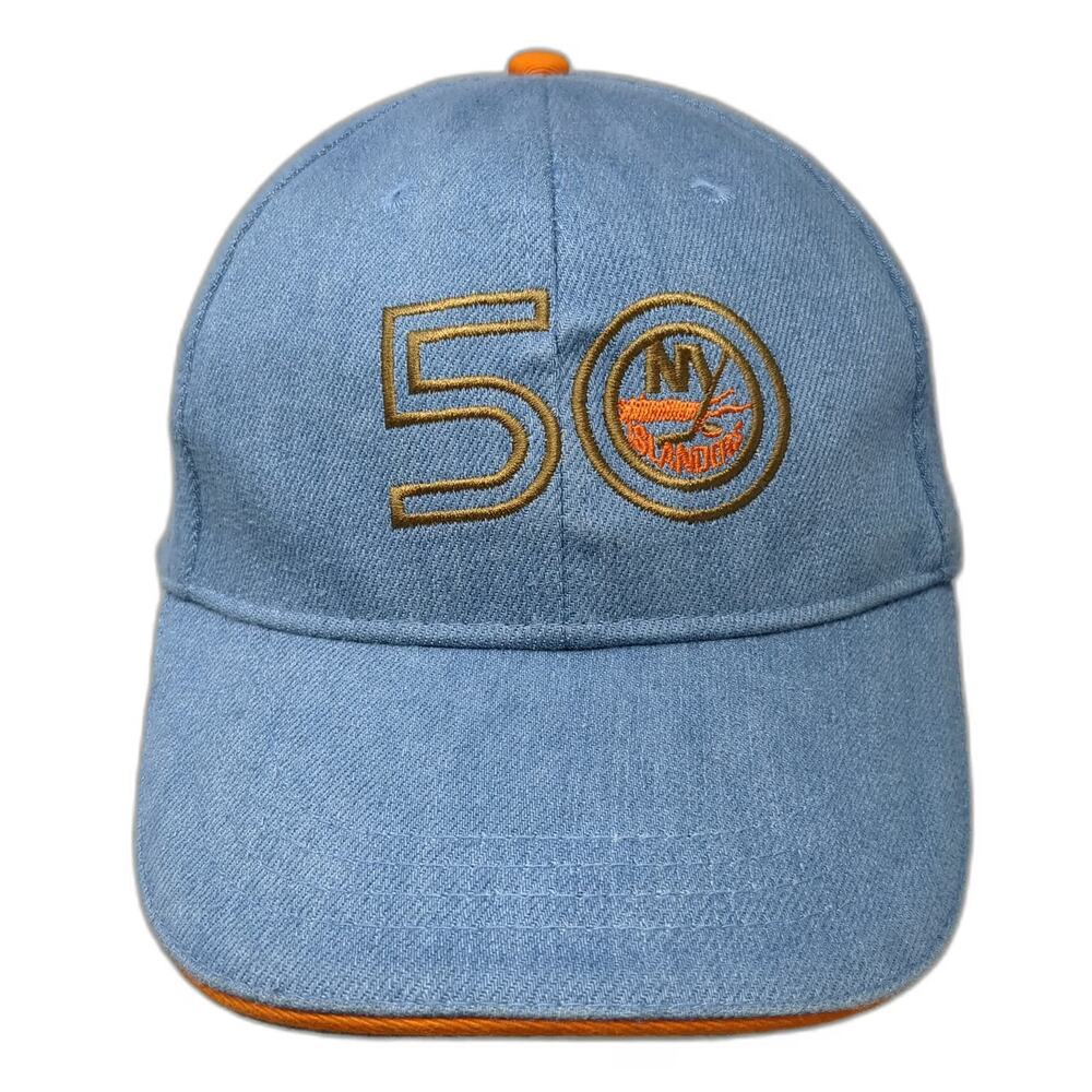 bwm Global NY Islanders 50th Anniversary Baseball Cap Blue One Size Hat Orange